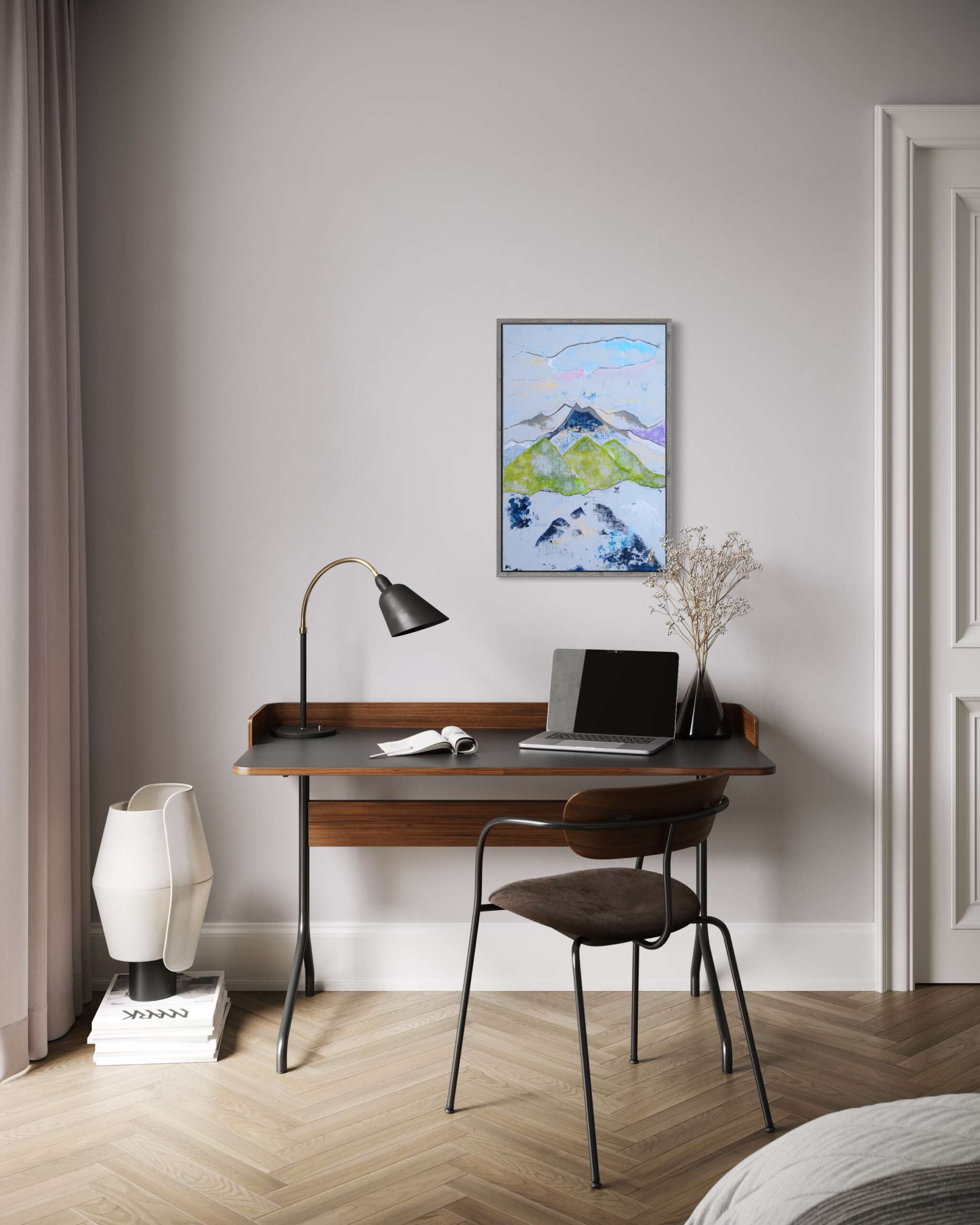 Alpen, im Raum, Kunstwerk von Kristin Gezorreck