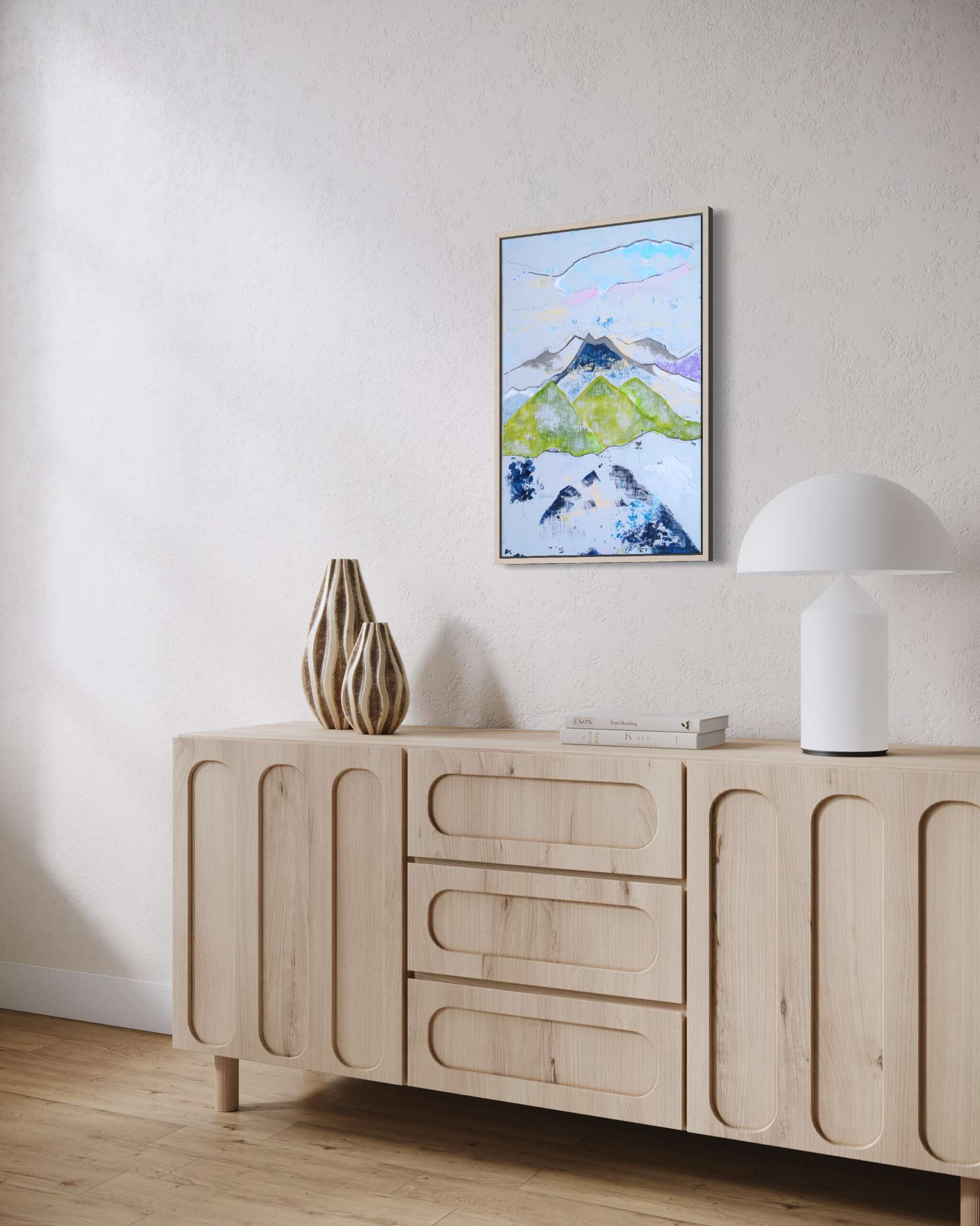 Alpen, im Raum, seitlich, Kunstwerk von Kristin Gezorreck
