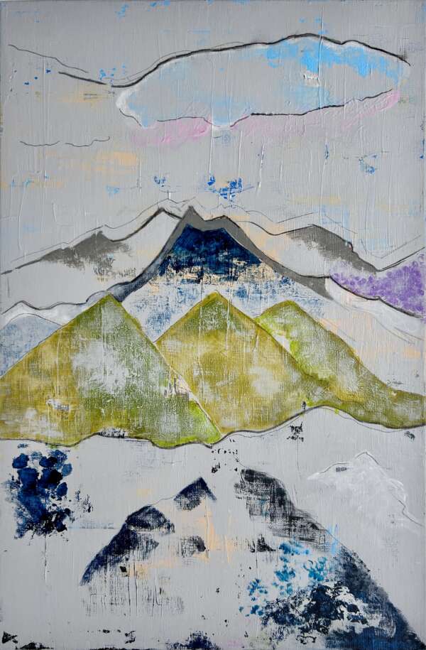 Alpen, Frontalansicht, Kunstwerk von Kristin Gezorreck