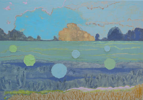 Blaues Teufelsmoor, Frontalansicht, Kunstwerk von Kristin Gezorreck