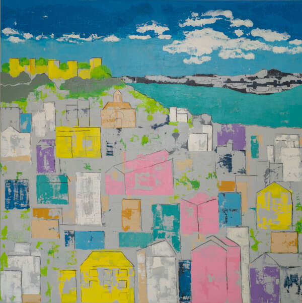 Lissabon, Frontalansicht, Kunstwerk von Kristin Gezorreck