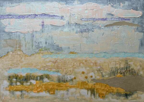 Norddeutsche Landschaft, Frontalansicht, Kunstwerk von Kristin Gezorreck
